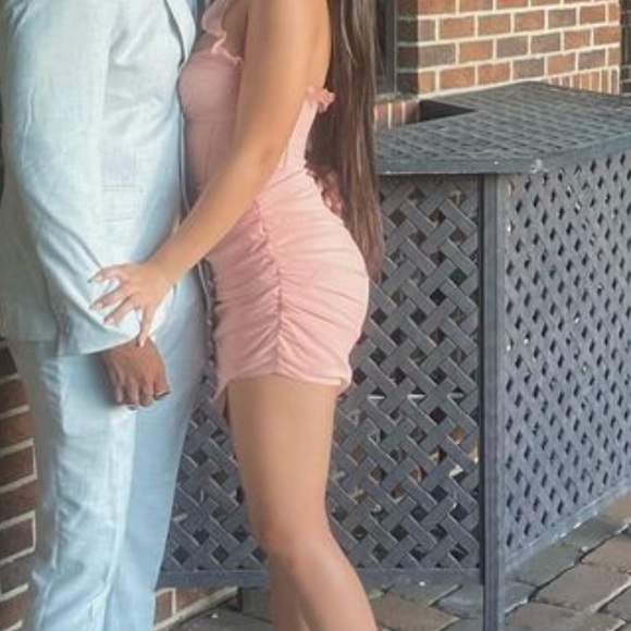 Oh Polly -midi-blush cross chest dress - Picture 2 of 2